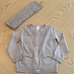 NWT Gymboree size 5/6 silver sweater and scarf